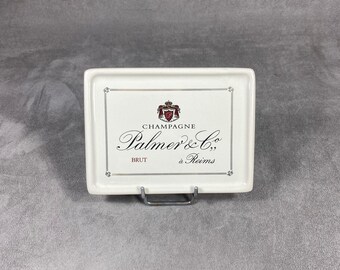 Vintage faience champagne advertising plate Palmer&co Made in France 1980’s