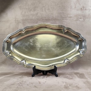 Silver-Plated Serving Tray with goldsmith mark Made in France Vintage