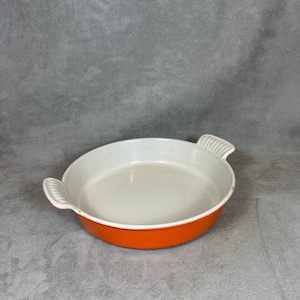 Orange cast iron plate Le Creuset vintage Made in France 1980s