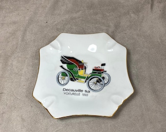 Car advertising ashtray 1893 vintage limoges porcelain 1980’s