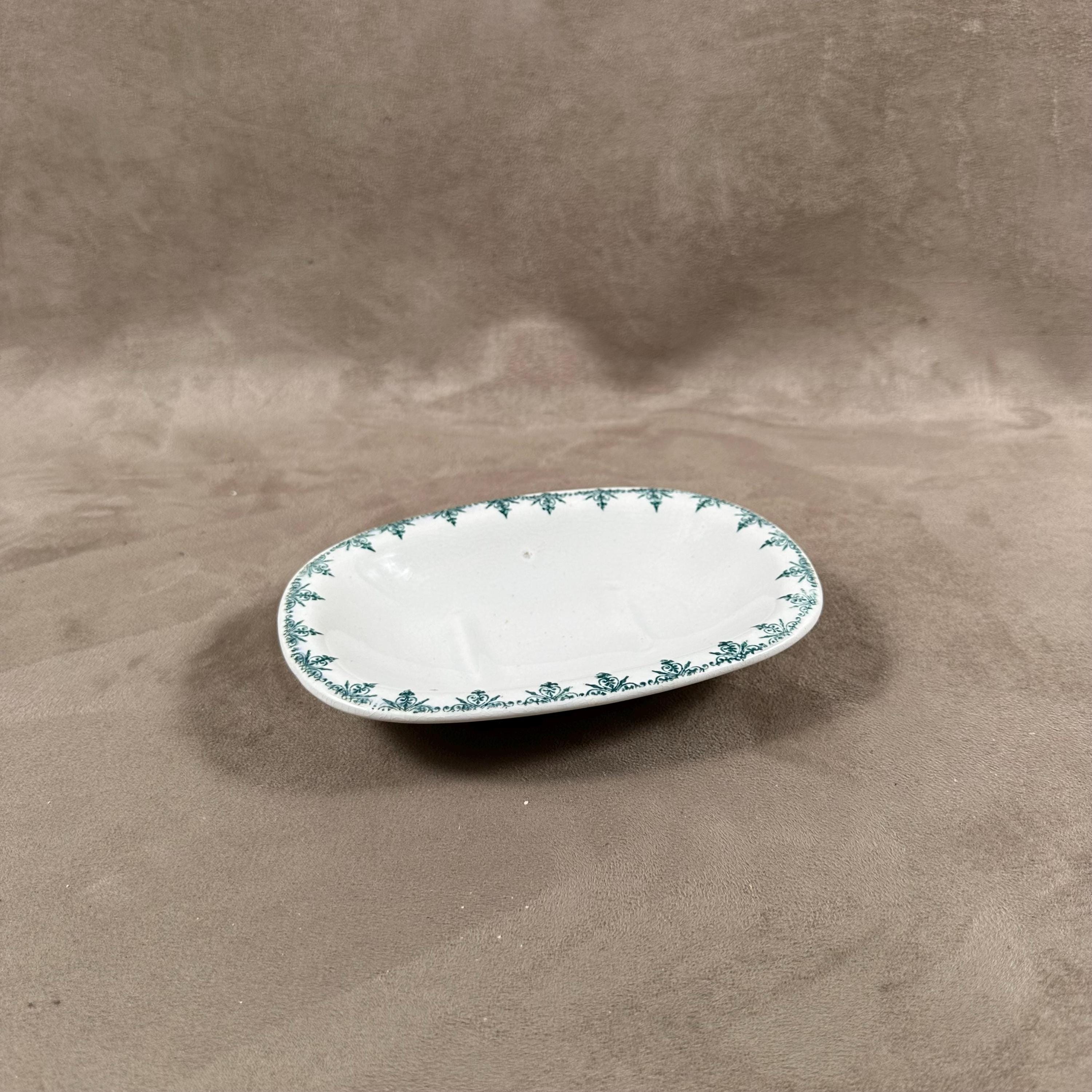 ヴィンテージのサン・アマン陶器製ソープディッシュ。1900年フランス製