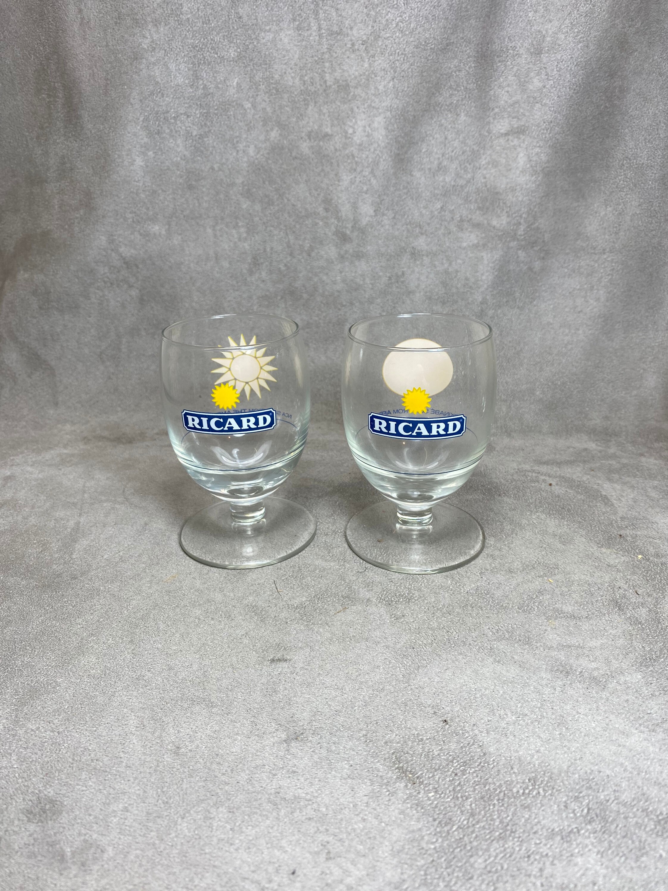 2 Verres Ricard Vintage Articles Publicitaires | Made in France Années 1990