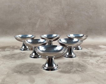 Lot de 6 coupes à glace Létang Rémy, en inox 18/10 ( ref 2