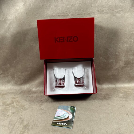 VERY RARE Beautiful Set of 2 Glasses Engraved KENZO Model  display picture 3