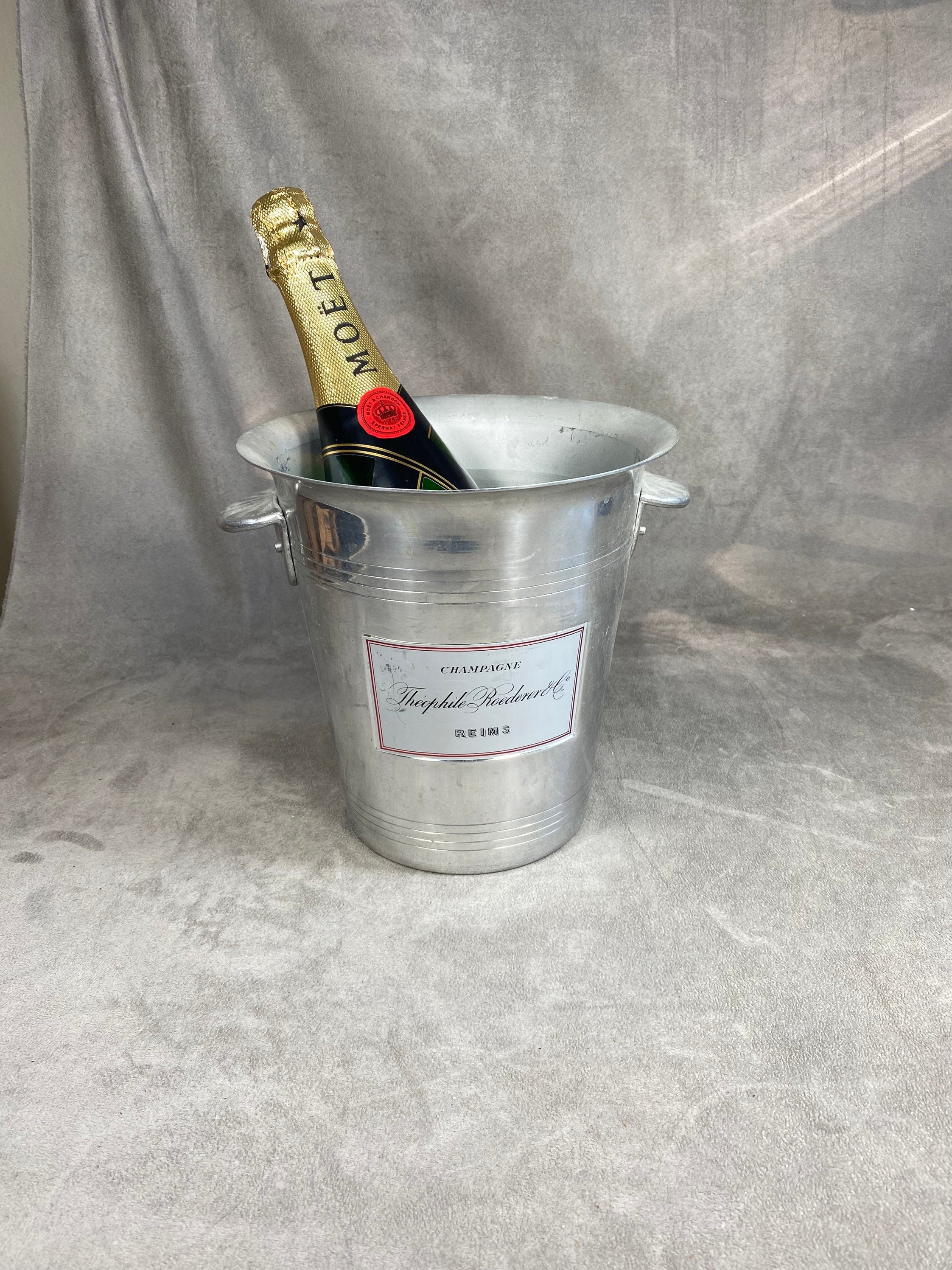 Seau à Champagne en Aluminium Théophile Roederer Vintage Années 1960