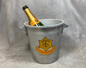 Veuve Clicquot Ponsardin vintage champagne bucket Veuve Clicquot orange bucket for champagne bottle vintage Made in France