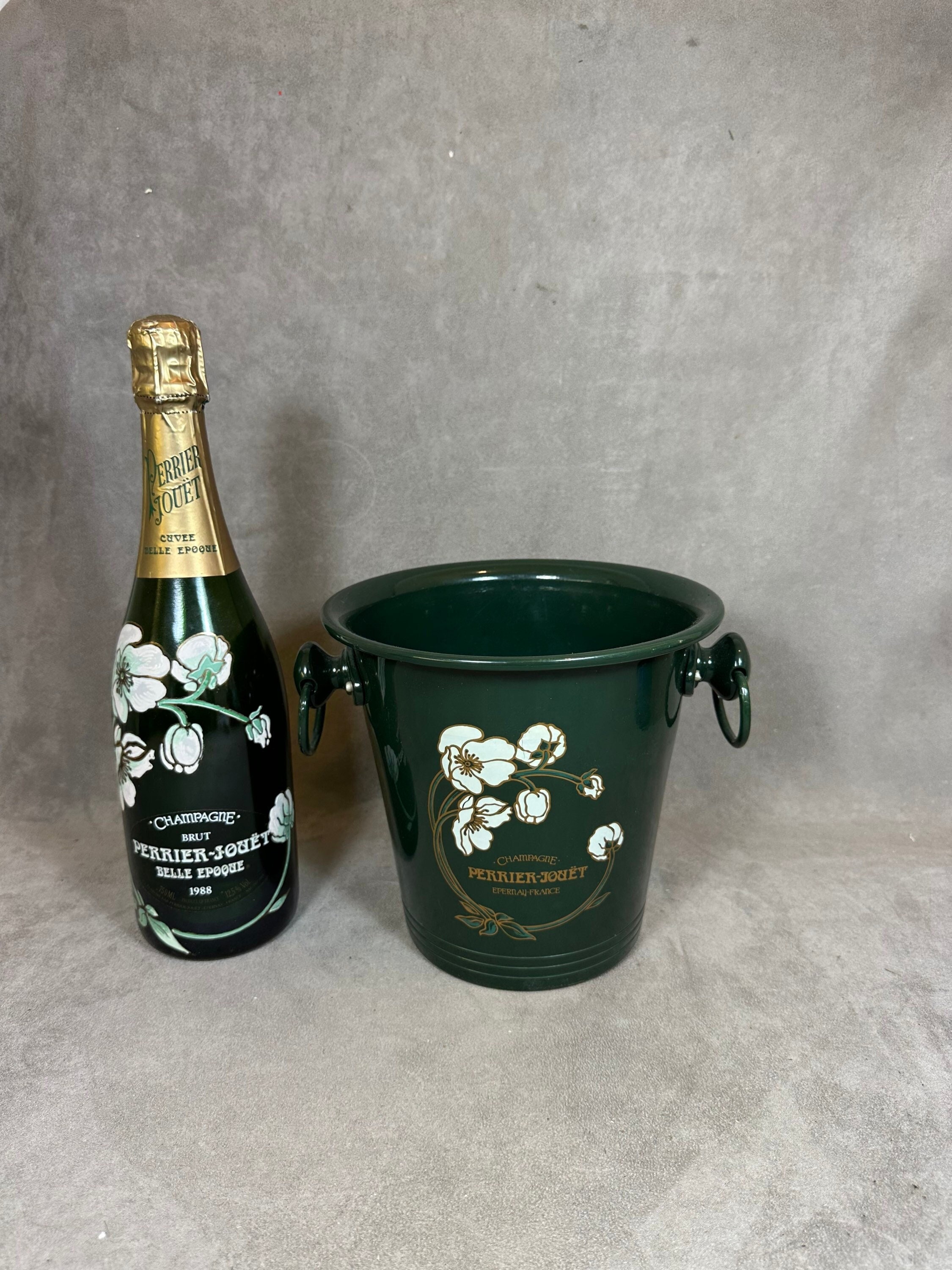Seau à Champagne Perrier-Jouët Métal Argenté Vintage Années 1970 Rare