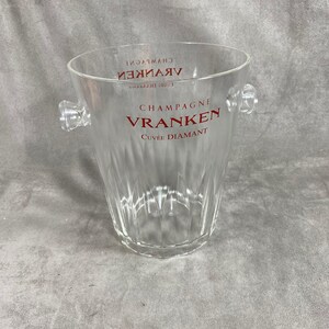 Vranken Vintage Champagnerkühler aus transparentem Kunststoff. Hergestellt in Frankreich.