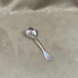 RARE Christofle silver metal spoon for olive or sugar Made in France