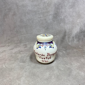 Glass Mustard Pot, Bocquet Yvetot Mustard 1735, Made in France, Vintage 1970