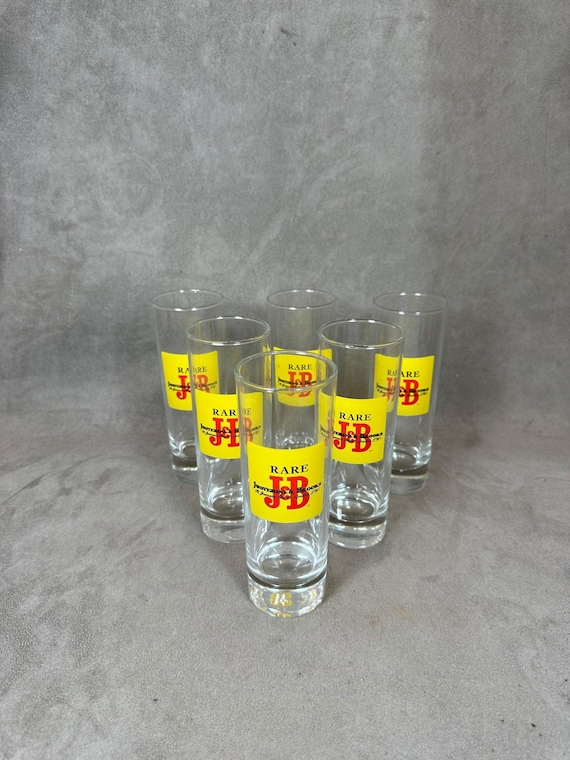 Set of 6 Vintage J&B Whiskey Glasses Made in France - Etsy