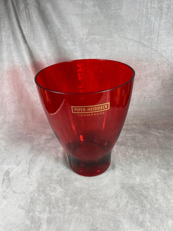 Seau a champagne Piper-Heidsieck acrylique rouge plastique accessoire picnic garden party cadeau hotesse - France