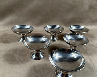 Lot De 6 Coupes à Glace Vintage Avec Cuillères - Inox 18/10 - Made In France