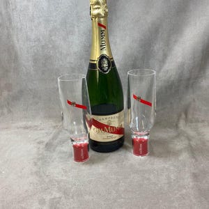 Set mit 2 Champagnerflöten aus Kunststoff Champagne MUMM France | Vintage Made in France