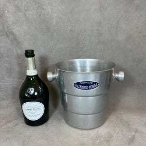 SELTENER Vintage Laurent-Perrier Champagnerkühler aus Aluminium, hergestellt in Frankreich, 1950er Jahre
