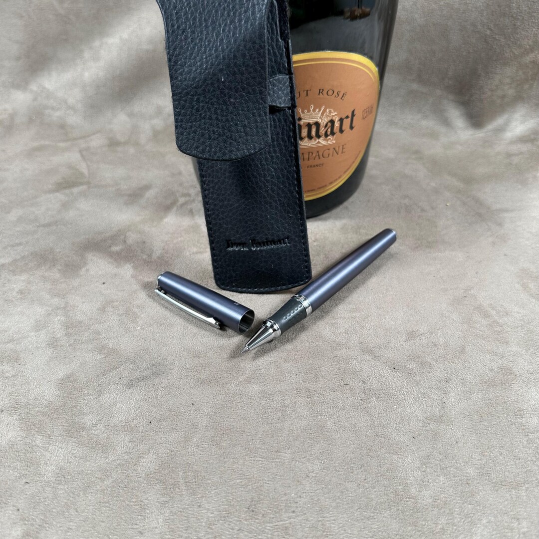 RARE Dom Ruinart Roller Pen Grey Metal With Leather Case Black 1980 - Etsy