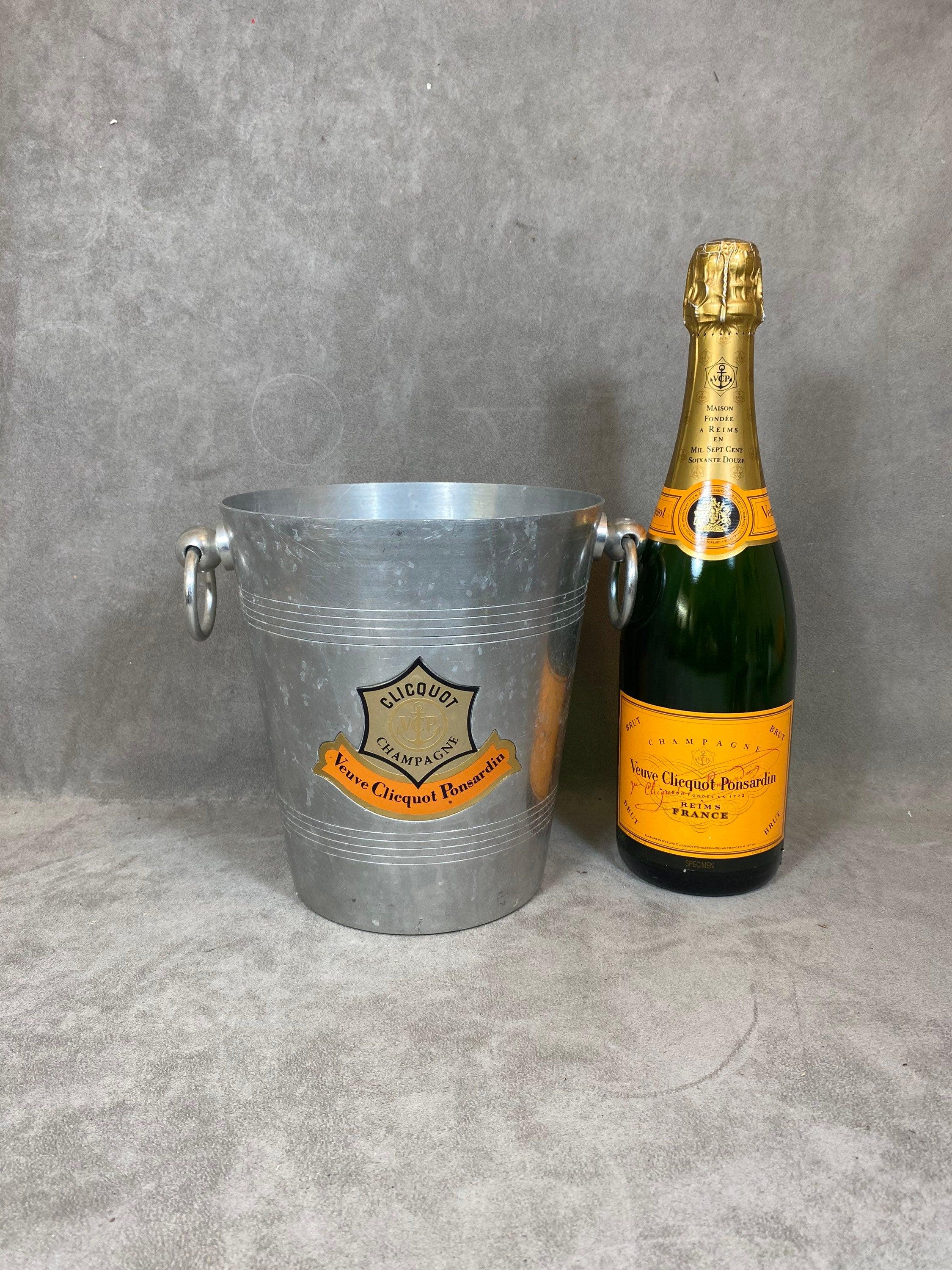 VERY RARE Veuve Clicquot seau métal argenté pour bouteille de