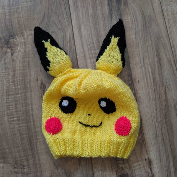 Patron PDF - Modèle tricot bonnet Pichu