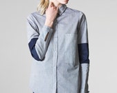 lichte denim overhemd / vriendje style shirt / dames oversized shirt / chambray denim overhemd / oversized denim overhemd