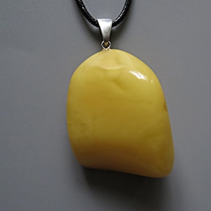 Baltic Amber Pendant. Genuine Baltic amber. Natural yellow amber. Amber with silver 925. Handmade stone jewelry. Big stones jewelry. NEW