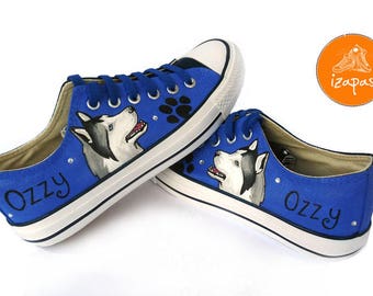 Husky Painted Sneakers, personalized dog canvas shoes, Siberian Husky, custom converse, dog shoes, low top trainers, pet portrait