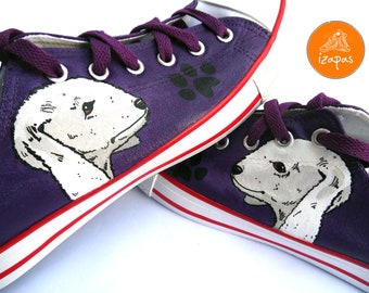 Bedlington Painted Sneakers, personalized dog canvas shoes, Bedlington Terrier, custom converse, dog shoes, low top trainers, pet portrait