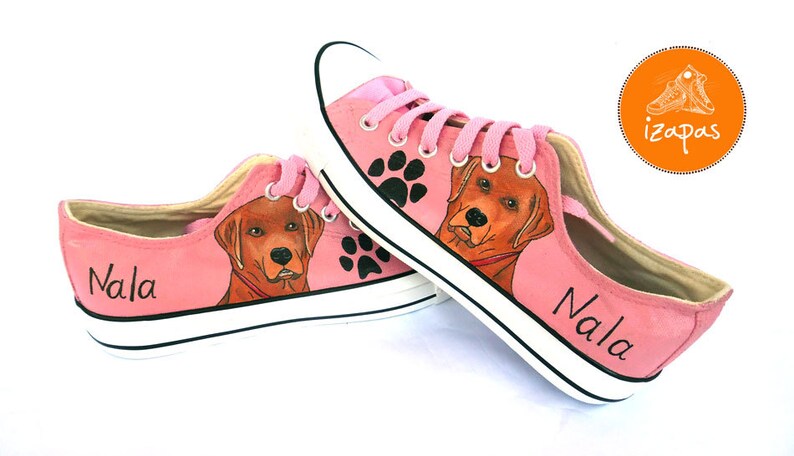 Labrador Painted Sneakers, personalized dog canvas shoes, Labrador Retriever, custom converse, dog shoes, low top trainers, pet portrait image 5
