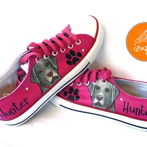 Labrador Painted Sneakers, personalized dog canvas shoes, Labrador Retriever, custom converse, dog shoes, low top trainers, pet portrait image 7