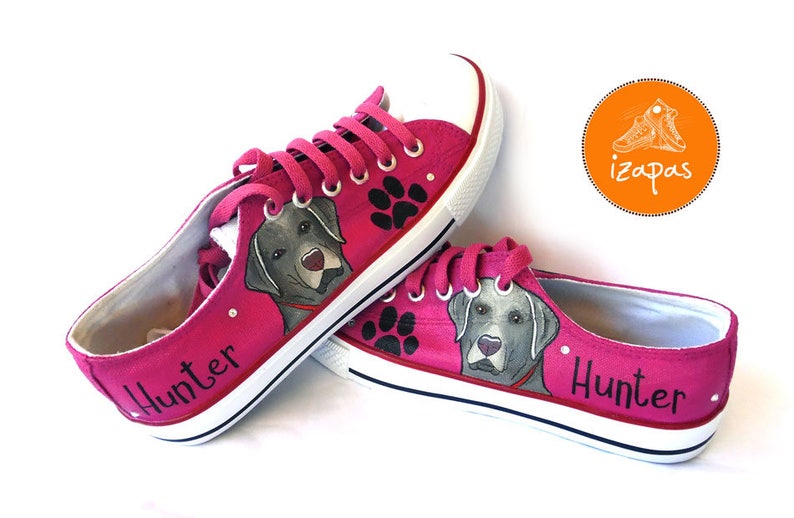 Labrador Painted Sneakers, personalized dog canvas shoes, Labrador Retriever, custom converse, dog shoes, low top trainers, pet portrait image 7