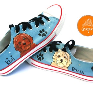 Goldendoodle Sneakers, personalized dog canvas shoes, Golden Doodle, custom converse, dog shoes, low top trainers, pet portrait image 5
