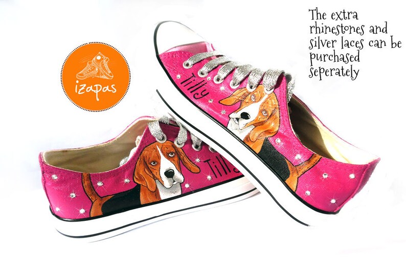 Beagle Painted Sneakers Personalized Dog Canvas Shoes Custom Etsy