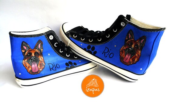 German Shepherd Shoes High Top Canvas Sneakers