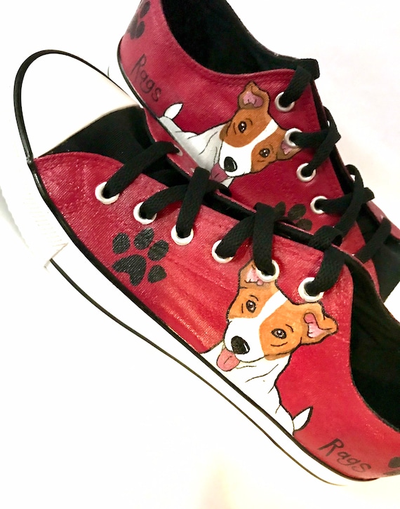 Jack Russell Shoes Jack Russell Sneaker mom dad child shoe Dog Lover tennis shoe custom shoe