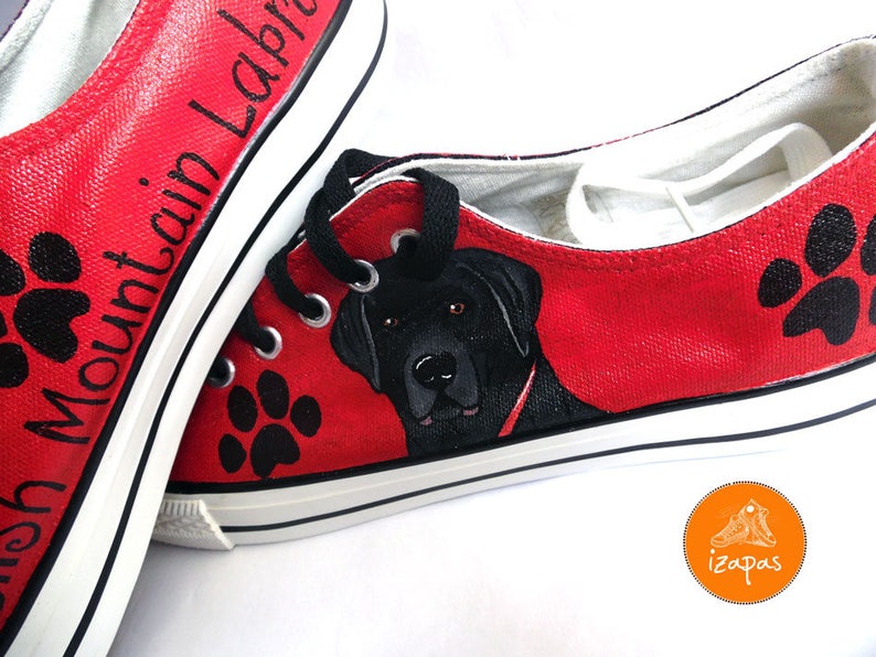 Labrador Painted Sneakers, personalized dog canvas shoes, Labrador Retriever, custom converse, dog shoes, low top trainers, pet portrait image 8