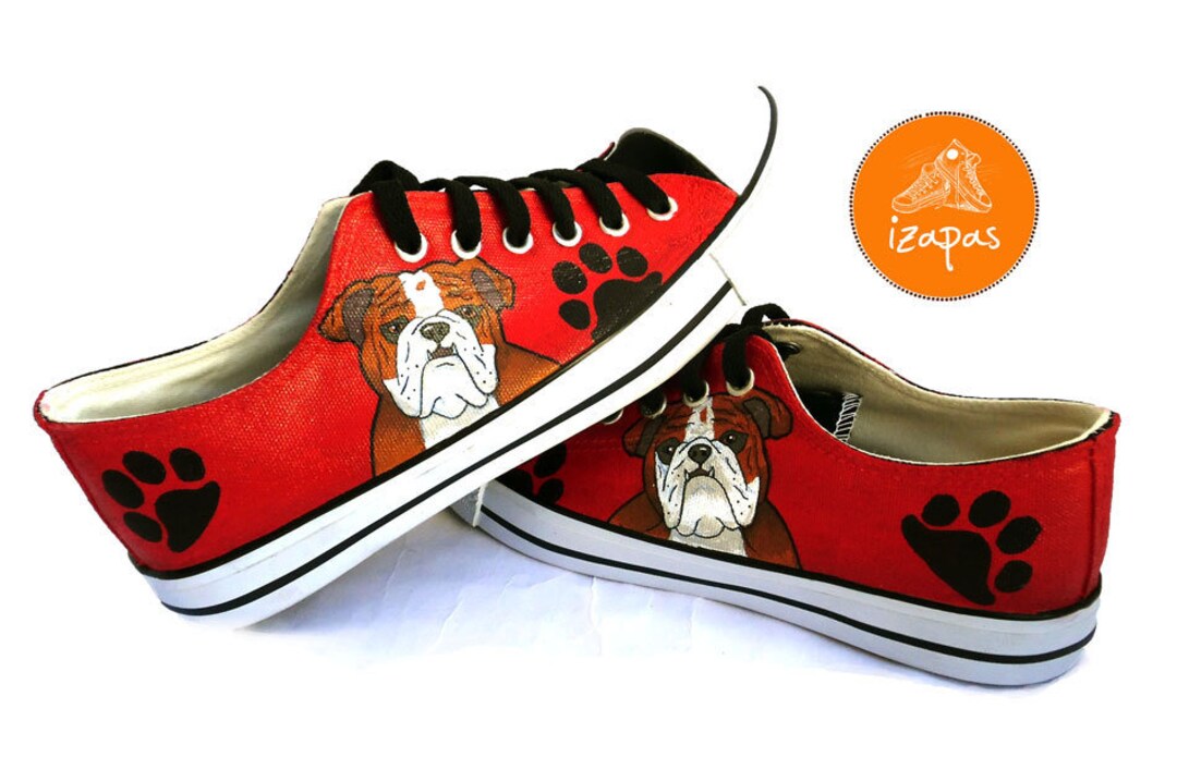 Bulldog Painted Sneakers Personalized Dog Canvas Shoes - Etsy Bulldog Painted Sneakers Personalized Dog Canvas Shoes - Etsy