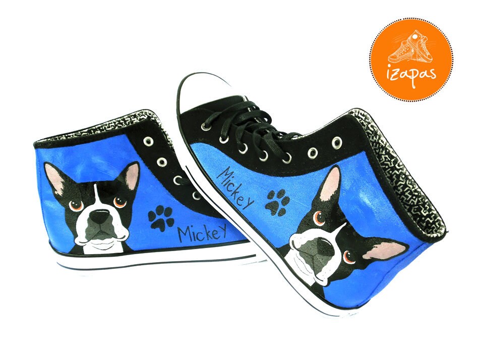 Boston Terrier Adult & Kids Custom Converse Shoes