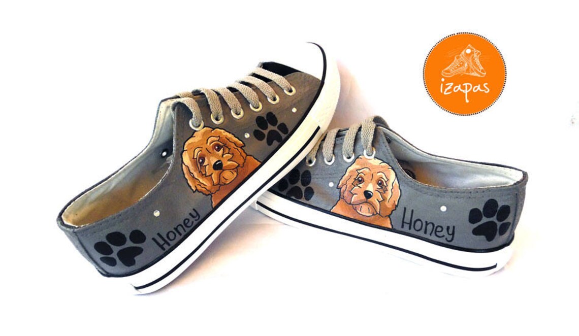 Goldendoodle Sneakers personalized dog canvas shoes Golden Etsy
