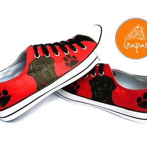 Labrador Painted Sneakers, personalized dog canvas shoes, Labrador Retriever, custom converse, dog shoes, low top trainers, pet portrait image 3