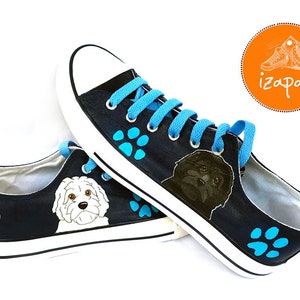 Goldendoodle Sneakers, gepersonaliseerde canvas hondenschoenen, Golden Doodle, aangepaste converse, hondenschoenen, lage trainers, huisdierportret afbeelding 10