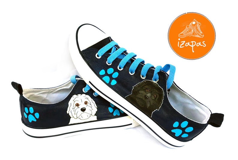 Goldendoodle Sneakers, gepersonaliseerde canvas hondenschoenen, Golden Doodle, aangepaste converse, hondenschoenen, lage trainers, huisdierportret afbeelding 10