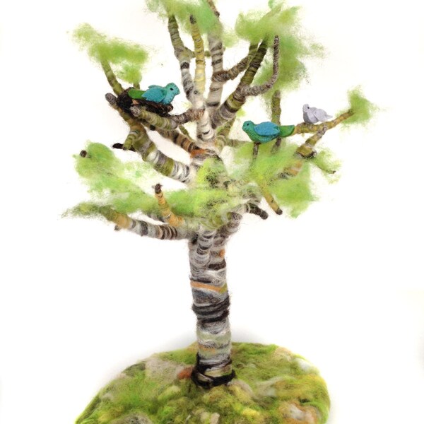 Birch, Felted Tree, Birch tree, waldorf, felt, season table, OOAK