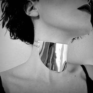 Armor Choker, Cuff Necklace, Metallic Gold, Bold Collar,Half Circle,Statement Jewelry,Wide Collar