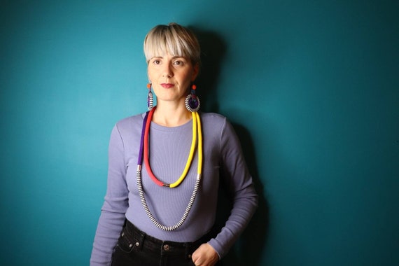 African Tribal Rope Necklace & Earring Set: Multiwearable Funky Jewelry