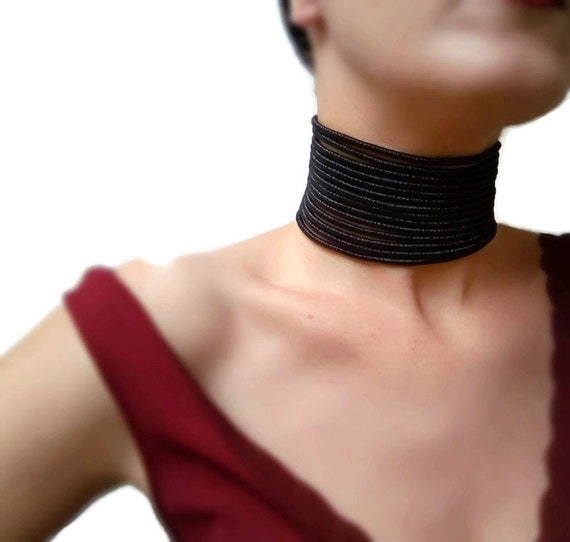 KLELIA Multistrand Metallic Choker Ndebele Wrap Coil Collar