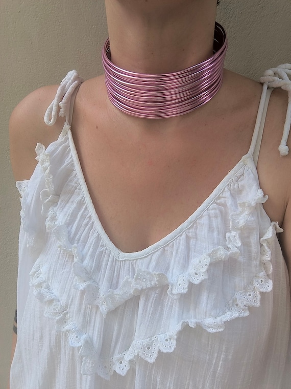 ZEDAYA African Tribal Choker Coil Collar