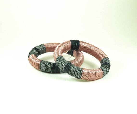 Handmade Silk Hoop Earrings: Tribal African Boho Jewelry