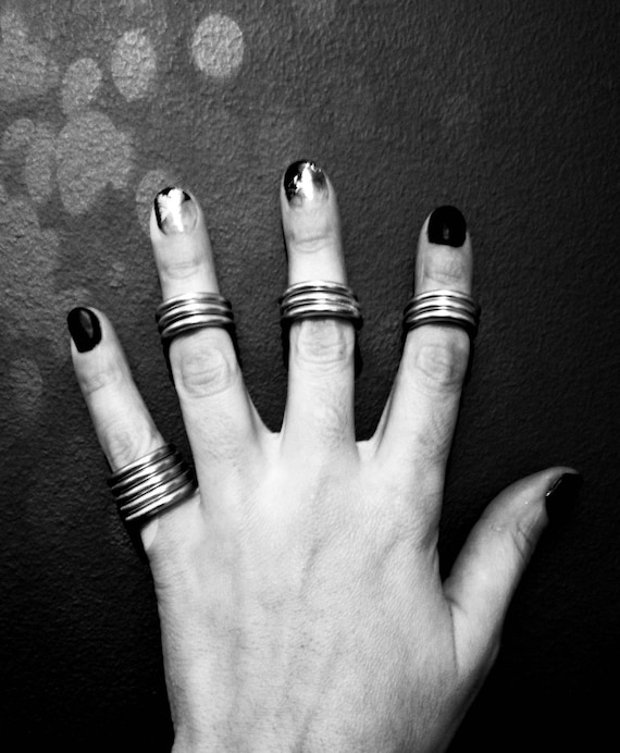Adjustable Aluminum Midi Rings: India Inspired Spiral Jewelry Set