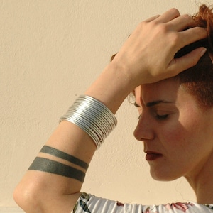 Silver Multi Strand Cuff Bracelet: Royal African Tribal Jewelry