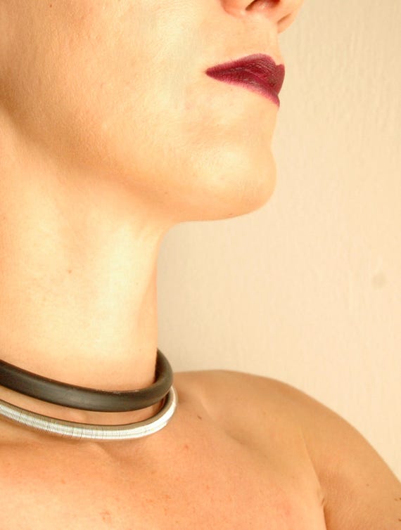 Handmade African Coil Choker Necklace: Tribal Bib Statement Jewelry