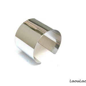 Silver Minimal Metallic Cuff, Futuristic Statement Piece, Lightweight Jewelry, Chromium Plated, Sci-fi